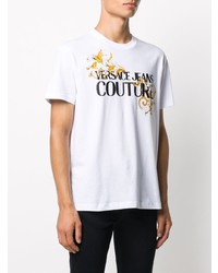 T-shirt à col rond imprimé blanc VERSACE JEANS COUTURE