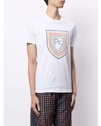 T-shirt à col rond imprimé blanc PS Paul Smith