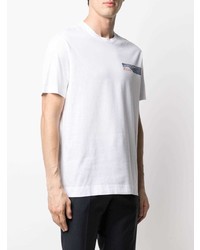 T-shirt à col rond imprimé blanc Z Zegna