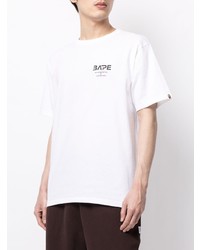 T-shirt à col rond imprimé blanc A Bathing Ape