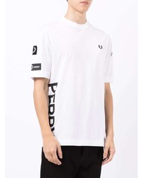 T-shirt à col rond imprimé blanc Fred Perry