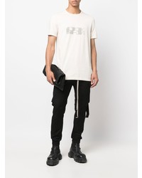 T-shirt à col rond imprimé blanc Rick Owens DRKSHDW