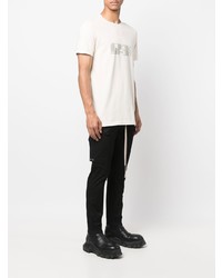 T-shirt à col rond imprimé blanc Rick Owens DRKSHDW