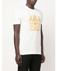 T-shirt à col rond imprimé blanc Versace