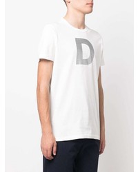 T-shirt à col rond imprimé blanc Diesel