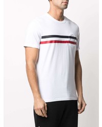 T-shirt à col rond imprimé blanc Moncler