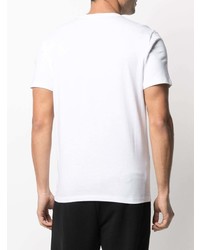 T-shirt à col rond imprimé blanc Moncler