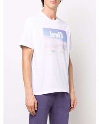 T-shirt à col rond imprimé blanc Levi's