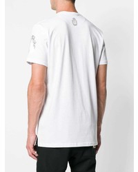 T-shirt à col rond imprimé blanc Billionaire