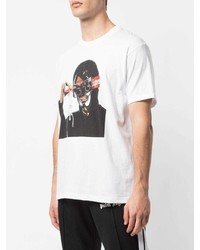 T-shirt à col rond imprimé blanc Supreme