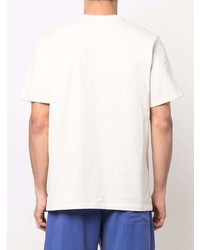 T-shirt à col rond imprimé blanc MSGM