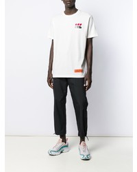 T-shirt à col rond imprimé blanc Heron Preston