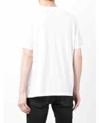 T-shirt à col rond imprimé blanc Amiri