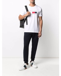 T-shirt à col rond imprimé blanc Tommy Hilfiger