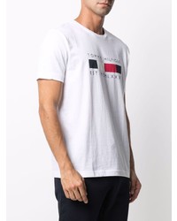 T-shirt à col rond imprimé blanc Tommy Hilfiger