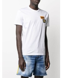 T-shirt à col rond imprimé blanc DSQUARED2