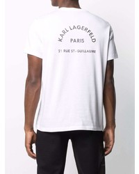 T-shirt à col rond imprimé blanc Karl Lagerfeld