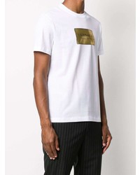 T-shirt à col rond imprimé blanc Versace