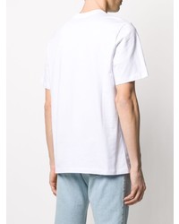 T-shirt à col rond imprimé blanc MSGM