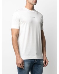 T-shirt à col rond imprimé blanc Emporio Armani