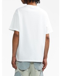 T-shirt à col rond imprimé blanc A.P.C.