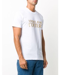 T-shirt à col rond imprimé blanc VERSACE JEANS COUTURE