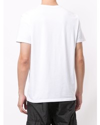 T-shirt à col rond imprimé blanc Moncler