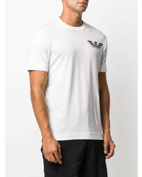 T-shirt à col rond imprimé blanc Emporio Armani