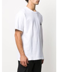 T-shirt à col rond imprimé blanc Stussy