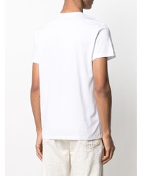 T-shirt à col rond imprimé blanc Balmain