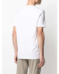 T-shirt à col rond imprimé blanc Dondup