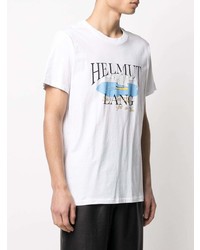 T-shirt à col rond imprimé blanc Helmut Lang