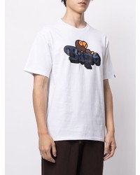 T-shirt à col rond imprimé blanc A Bathing Ape