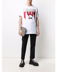 T-shirt à col rond imprimé blanc Philipp Plein