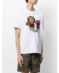 T-shirt à col rond imprimé blanc *BABY MILO® STORE BY *A BATHING APE®