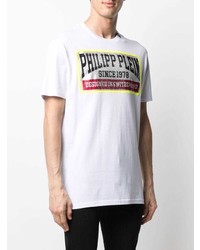 T-shirt à col rond imprimé blanc Philipp Plein