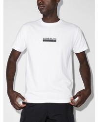 T-shirt à col rond imprimé blanc Stone Island