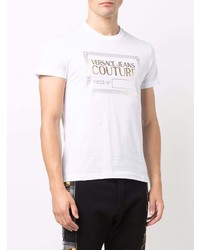 T-shirt à col rond imprimé blanc VERSACE JEANS COUTURE