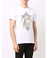 T-shirt à col rond imprimé blanc VERSACE JEANS COUTURE