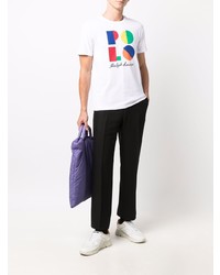 T-shirt à col rond imprimé blanc Lauren Ralph Lauren