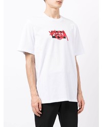 T-shirt à col rond imprimé blanc MSGM