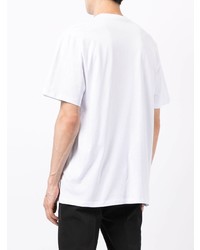 T-shirt à col rond imprimé blanc MSGM