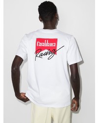 T-shirt à col rond imprimé blanc Casablanca