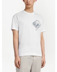 T-shirt à col rond imprimé blanc Z Zegna