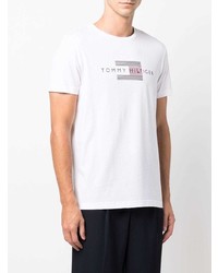 T-shirt à col rond imprimé blanc Tommy Hilfiger