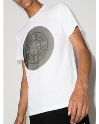 T-shirt à col rond imprimé blanc Stone Island