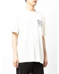 T-shirt à col rond imprimé blanc Ermenegildo Zegna