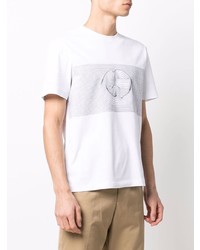 T-shirt à col rond imprimé blanc Giorgio Armani