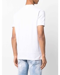 T-shirt à col rond imprimé blanc DSQUARED2