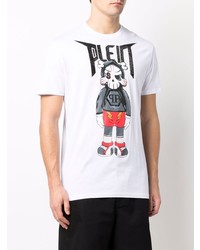 T-shirt à col rond imprimé blanc Philipp Plein